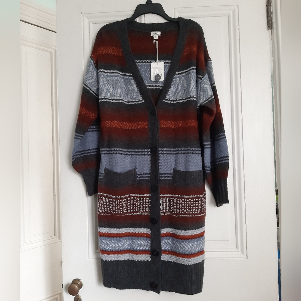 Ana Long Patterned Cardigan